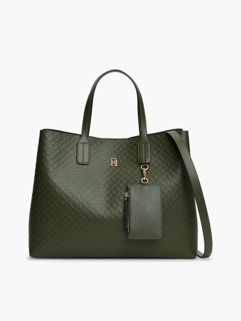 Green Hilfiger Icon Debossed Coin Purse Satchel  Women