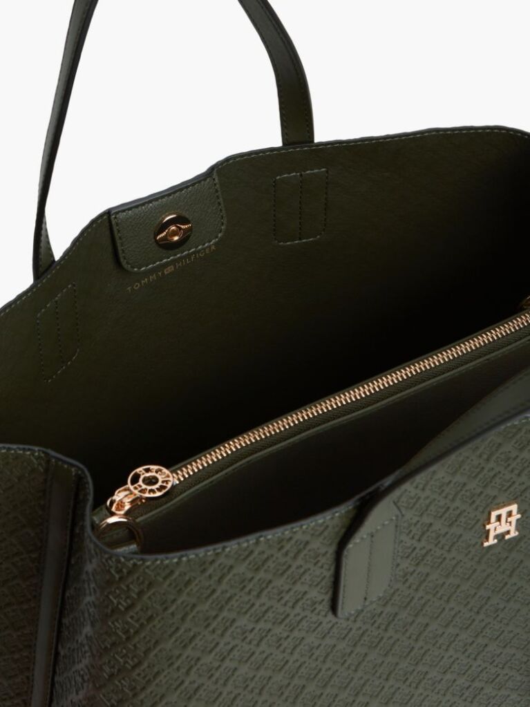 Green Hilfiger Icon Debossed Coin Purse Satchel  Women