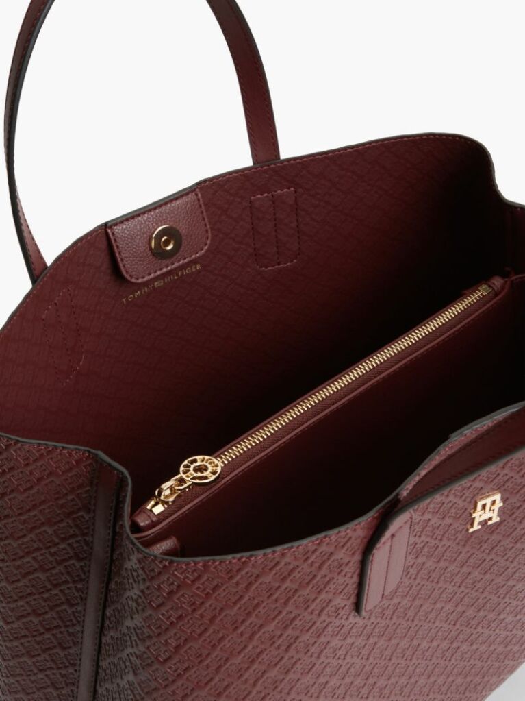 Red Hilfiger Icon Debossed Coin Purse Satchel  Women