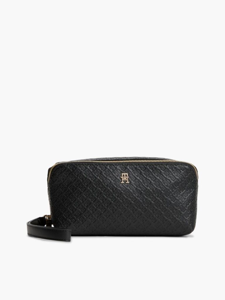 Black Hilfiger Icon Debossed Washbag  Women