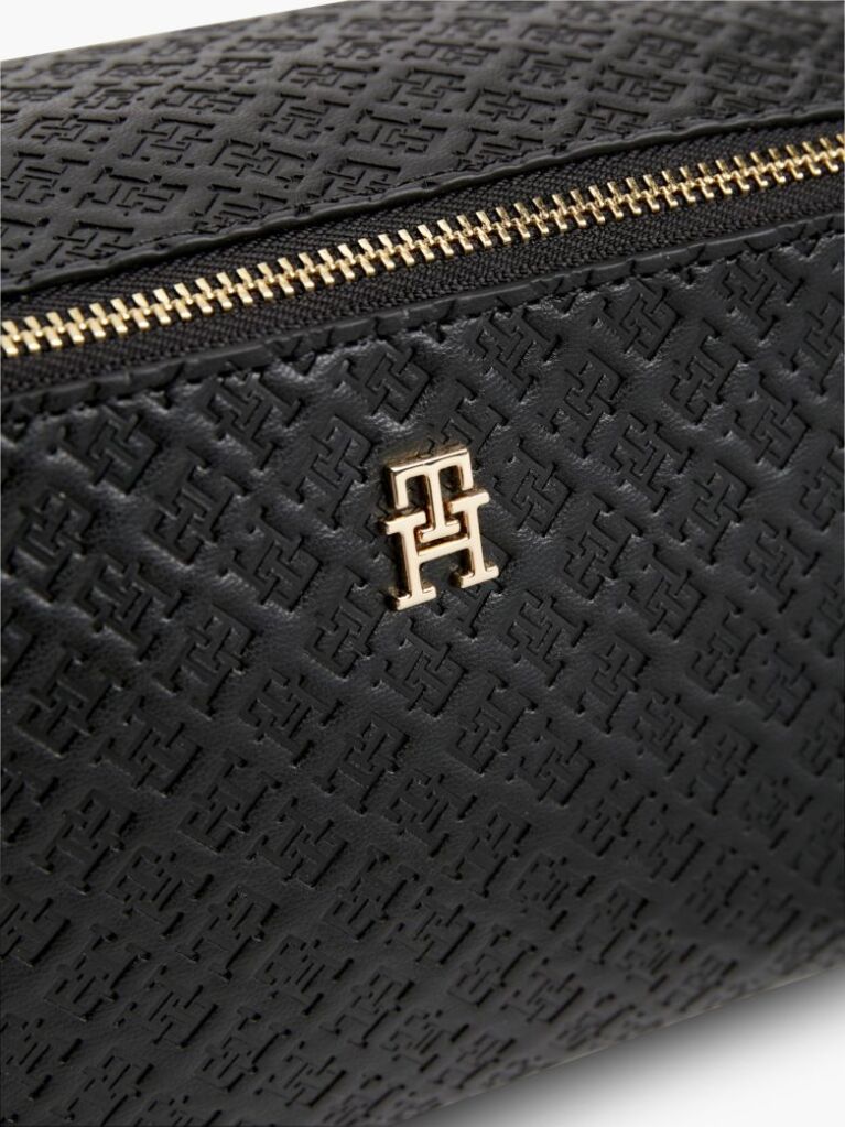 Black Hilfiger Icon Debossed Washbag  Women