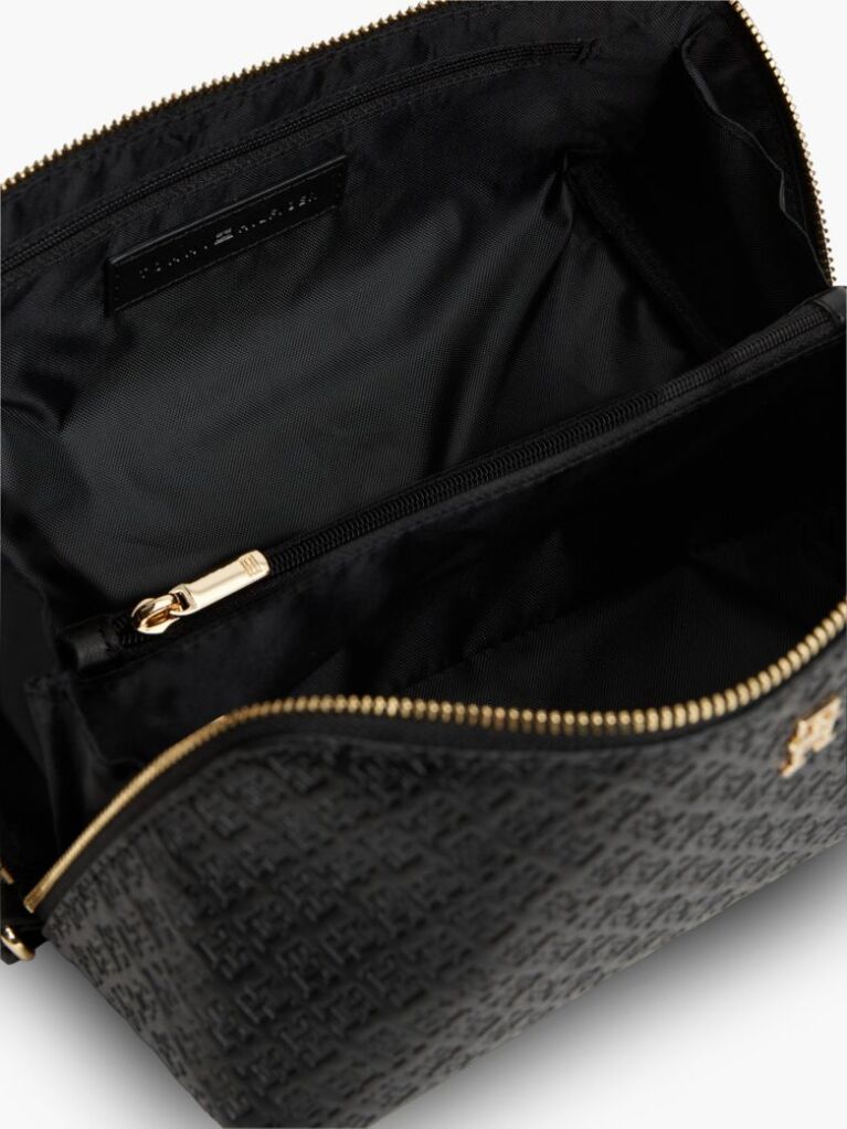 Black Hilfiger Icon Debossed Washbag  Women