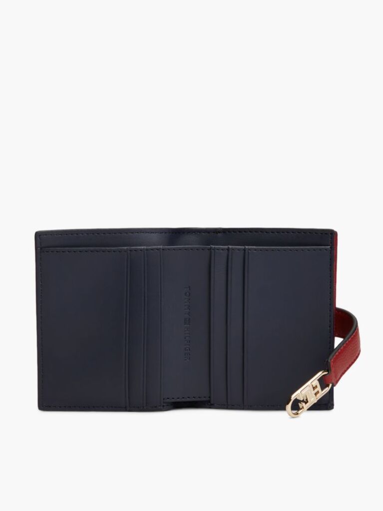 Red TH Monogram Plaque Bifold Wallet  Women