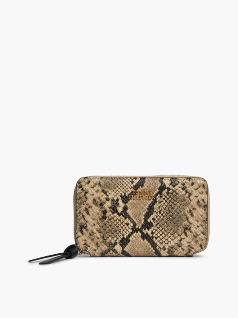 Multi Leather Snake Print Zip-Around Wallet  Women