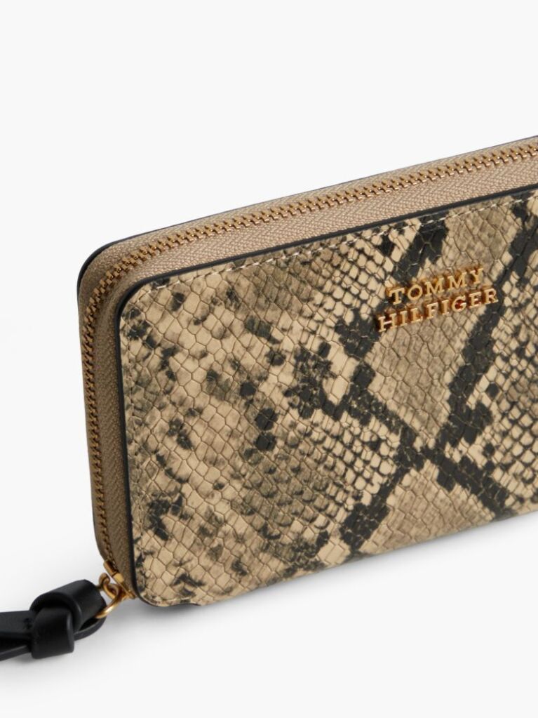 Multi Leather Snake Print Zip-Around Wallet  Women
