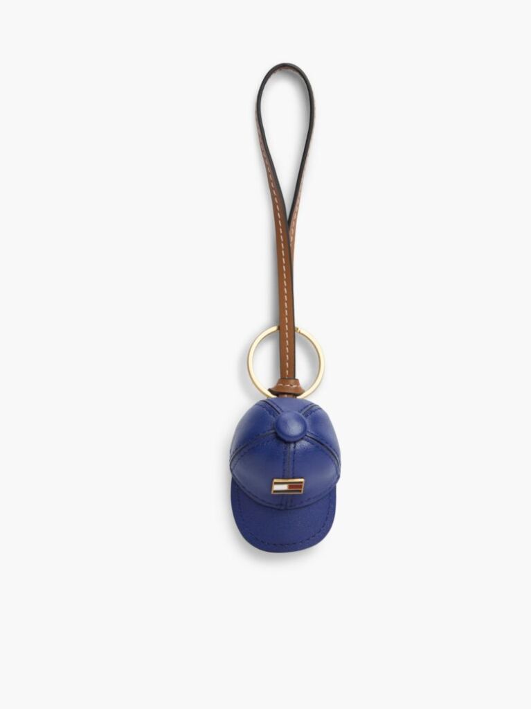 Blue Leather Baseball Cap Charm  Women