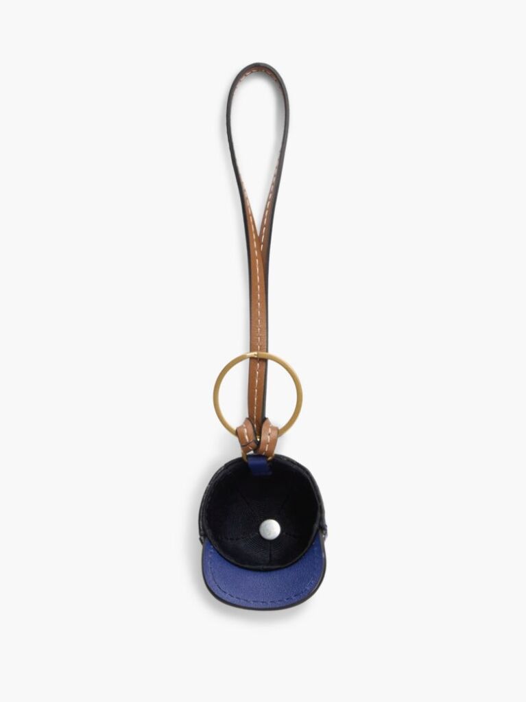 Blue Leather Baseball Cap Charm  Women