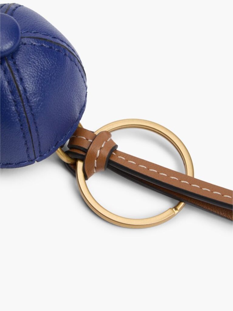 Blue Leather Baseball Cap Charm  Women