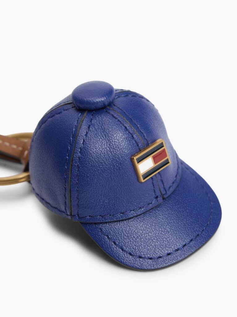 Blue Leather Baseball Cap Charm  Women
