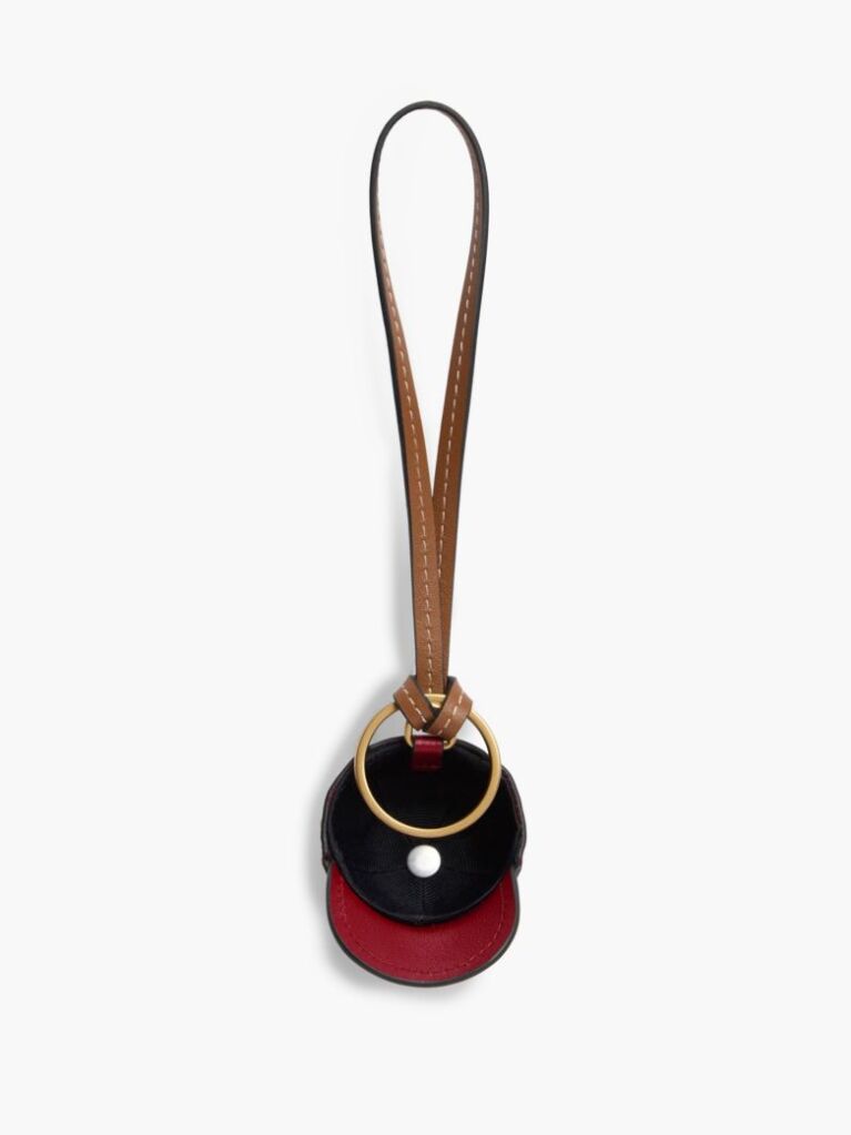 Red Leather Baseball Cap Charm  Women