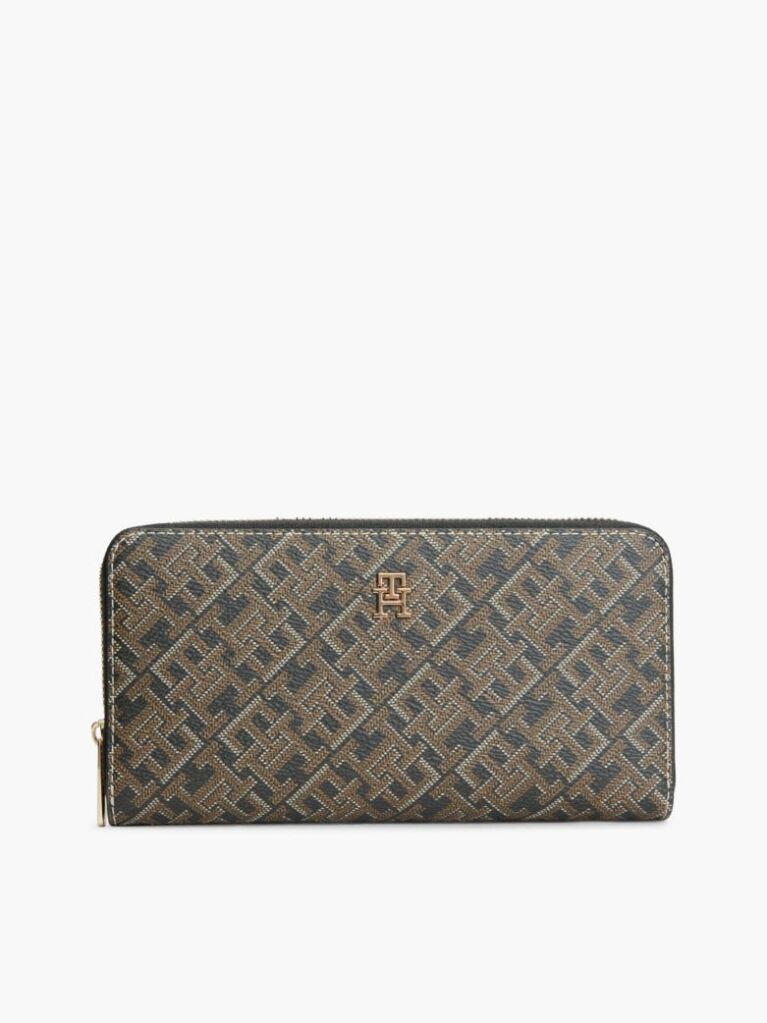 Multi Hilfiger Icon Print Zip-Around Wallet  Women