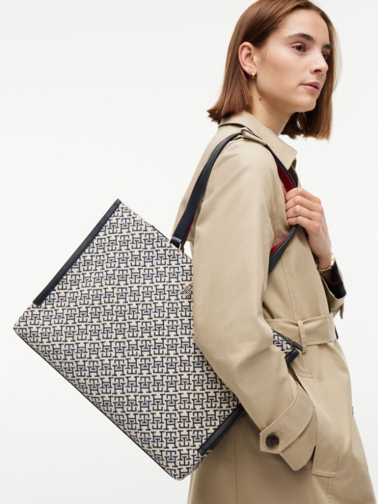 Μπλε TH Monogram Τσάντα Tote Jacquard  Γυναίκες