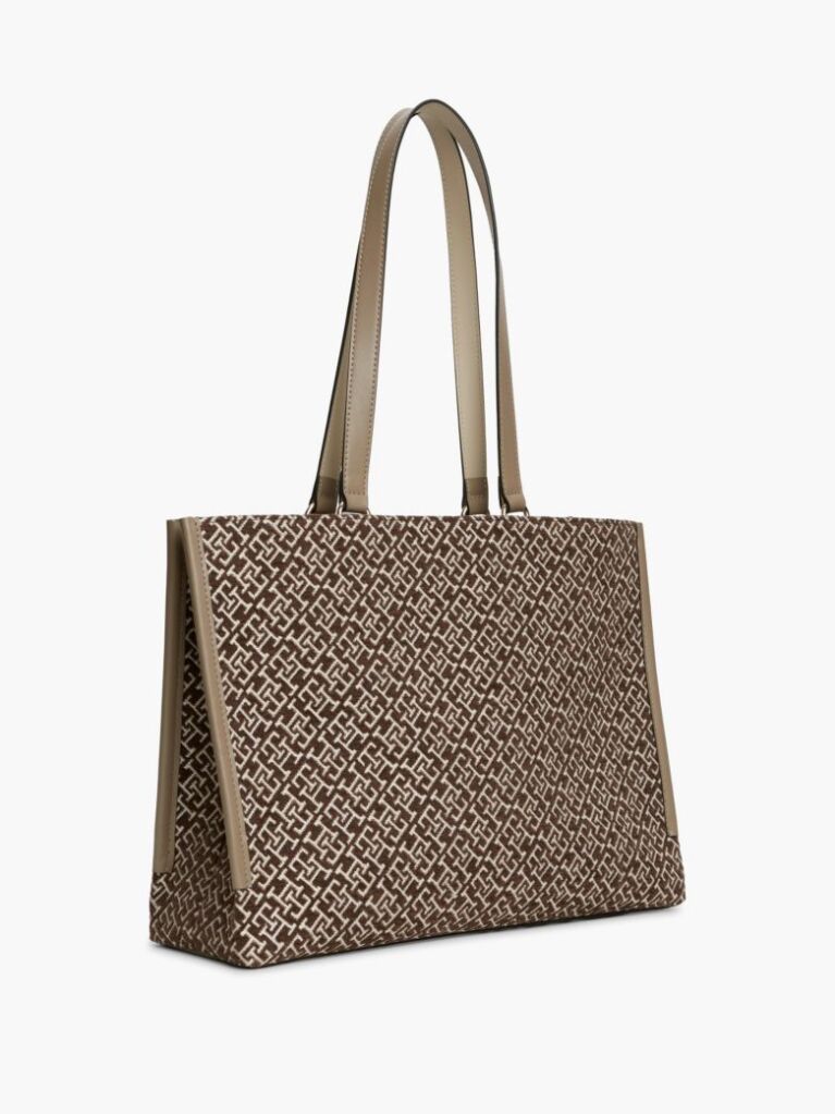 Beige TH Monogram Jacquard Tote Bag  Women