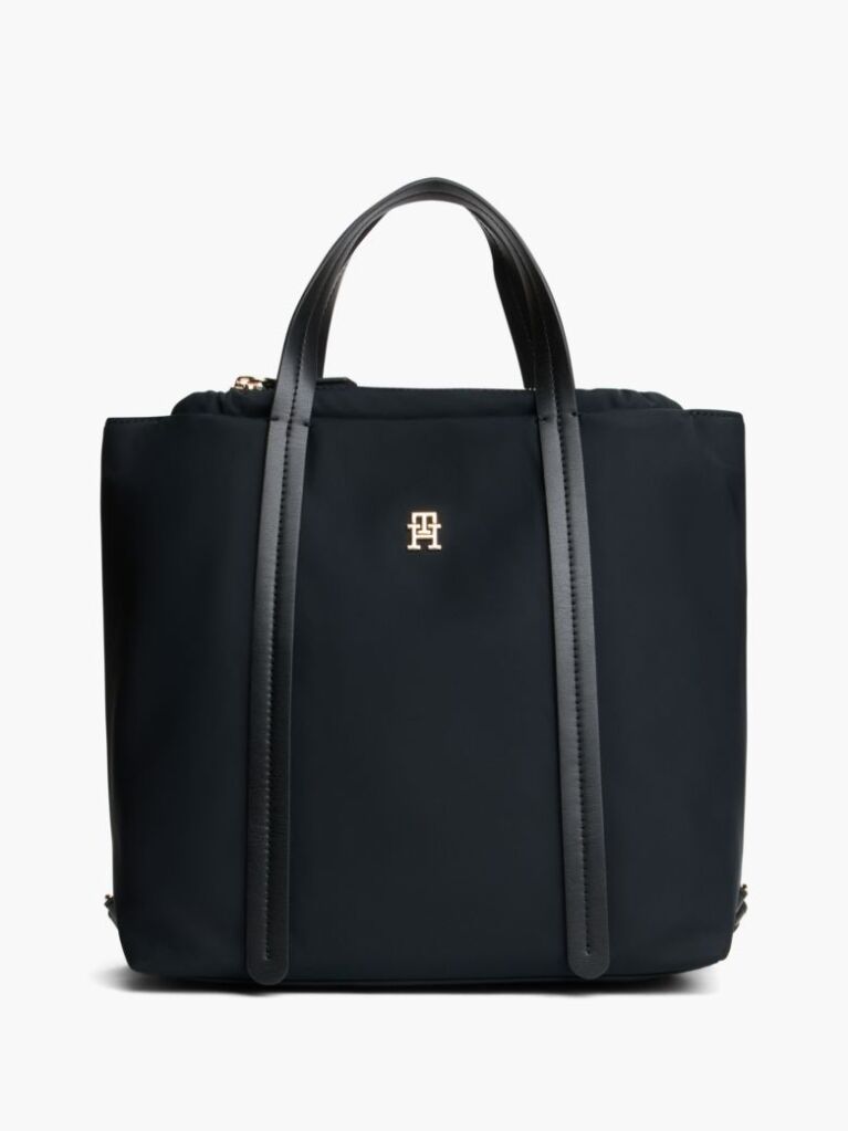 Black TH Monogram Convertible Tote Bag Backpack  Women