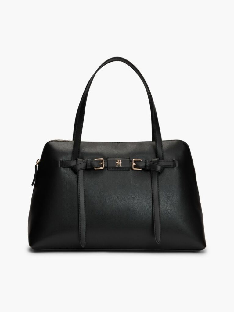 Black Buckle Strap Tote Bag  Women