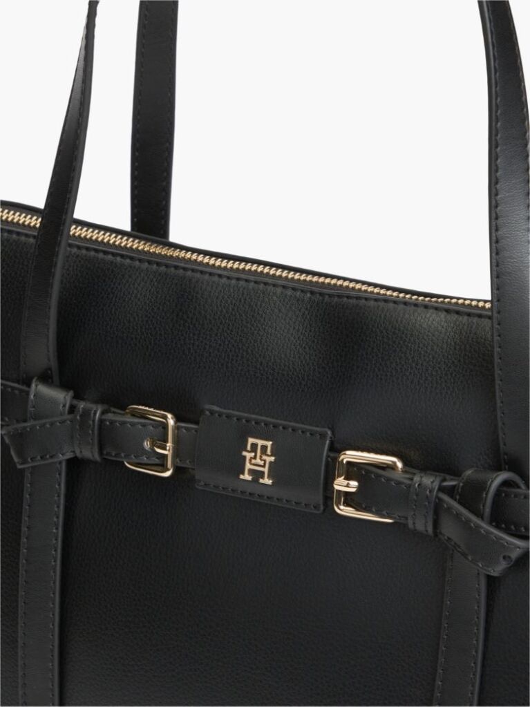 Black Buckle Strap Tote Bag  Women