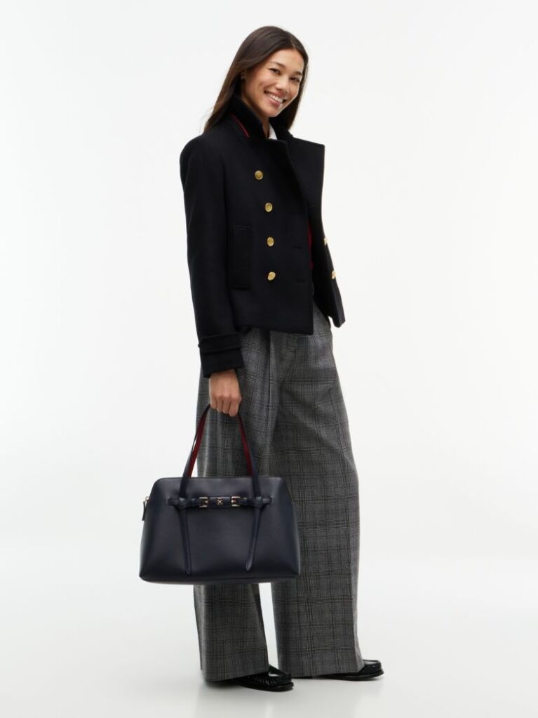Blue Buckle Strap Tote Bag  Women