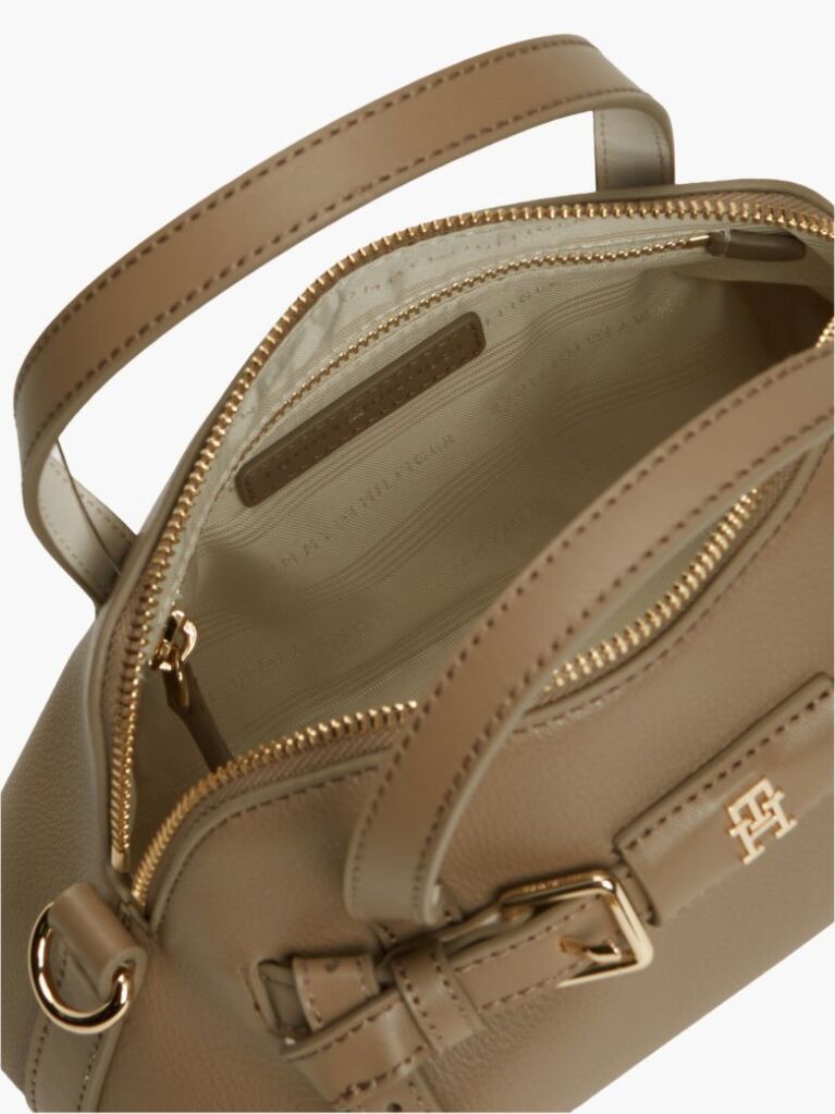Beige Buckle Strap Crossbody Tote Bag  Women