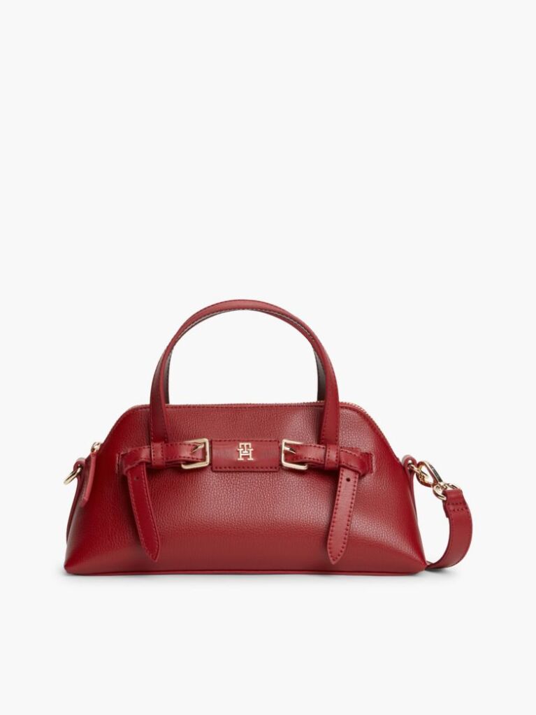 Red Buckle Strap Crossbody Tote Bag  Women