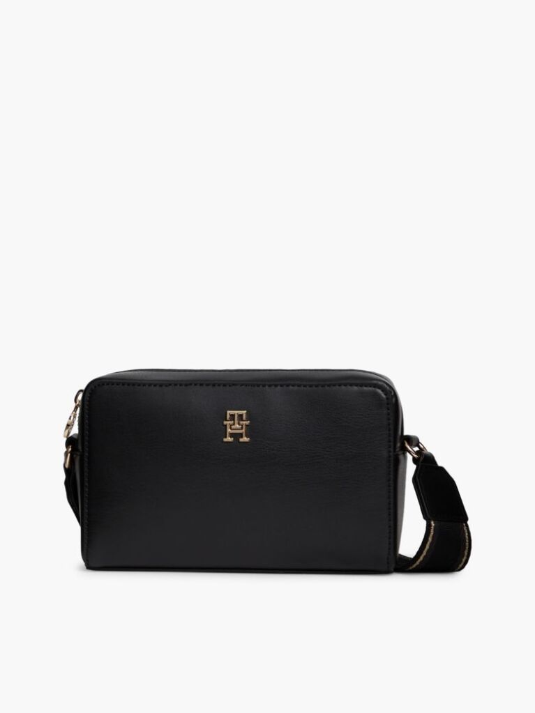 Black Repeat Logo Strap Crossbody Camera Bag  Women