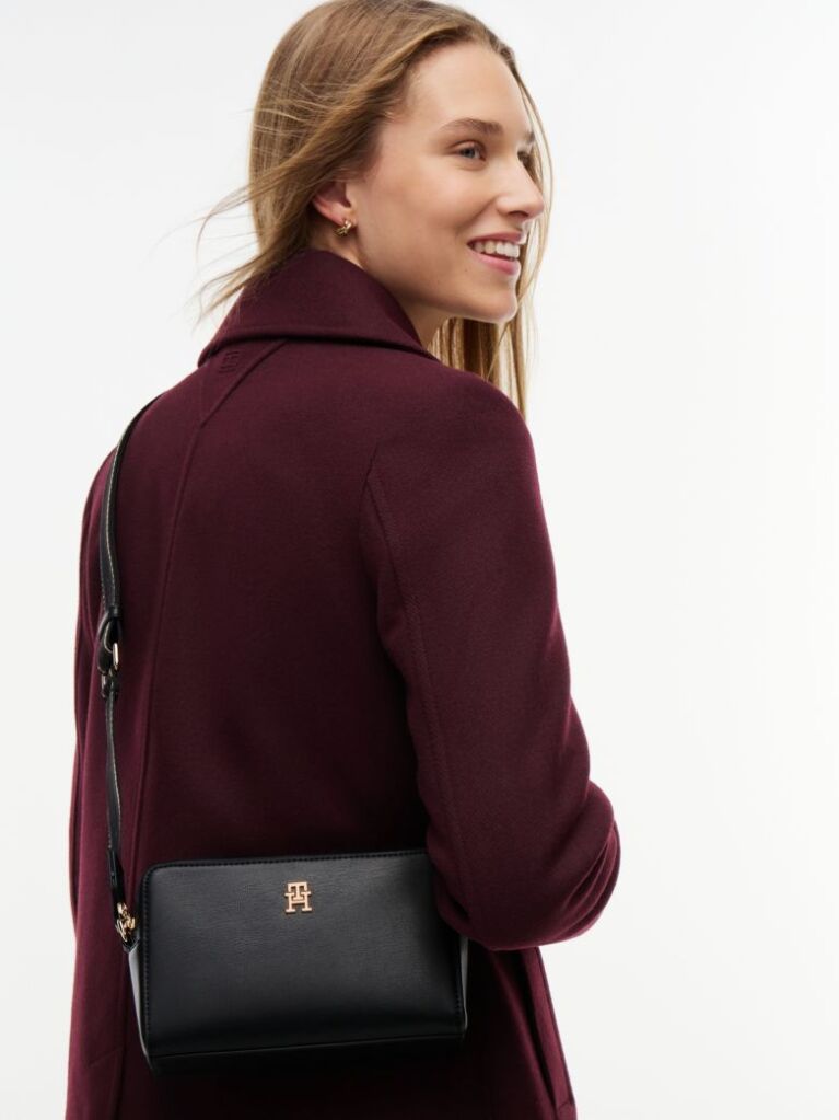Black Repeat Logo Strap Crossbody Camera Bag  Women
