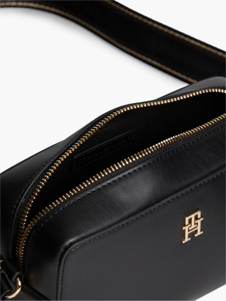 Black Repeat Logo Strap Crossbody Camera Bag  Women