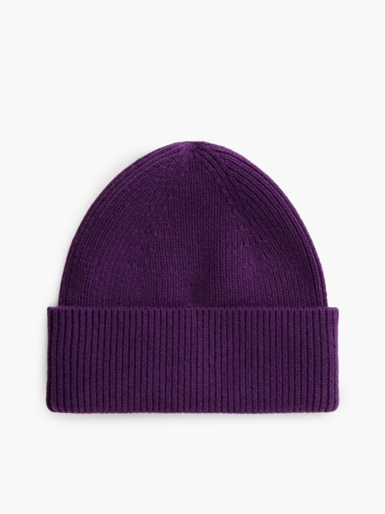 Purple Hilfiger Flag Embroidery Beanie With Wool  Women