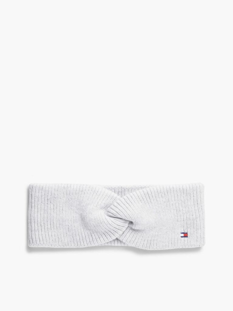 Grey Hilfiger Flag Knit Headband With Wool  Women