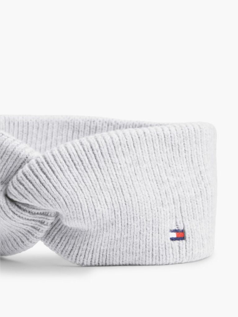 Grey Hilfiger Flag Knit Headband With Wool  Women