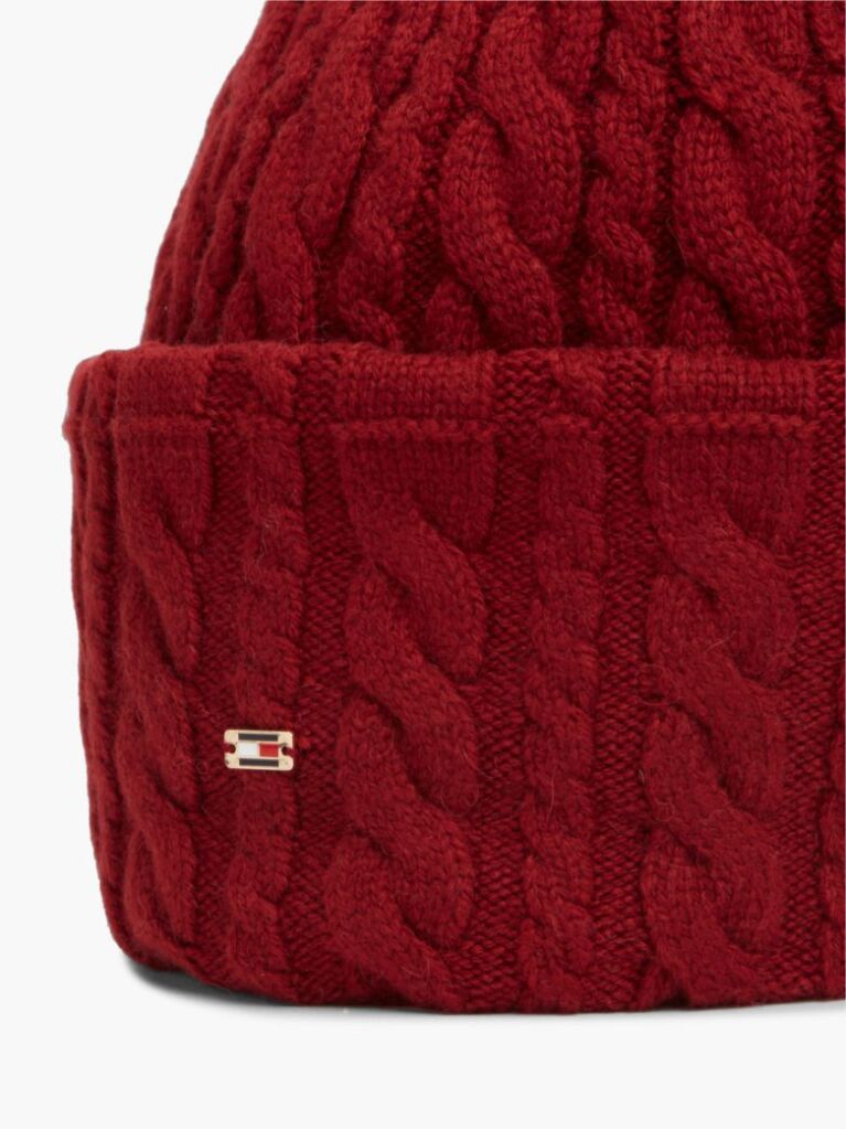 Red Flag Cable Knit Beanie With Alpaca  Women