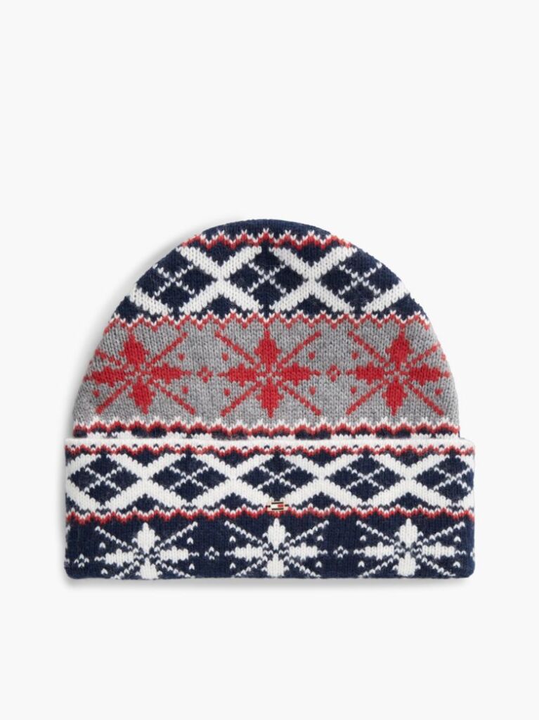 Multi Enamel Flag Fair Isle Beanie With Alpaca  Women