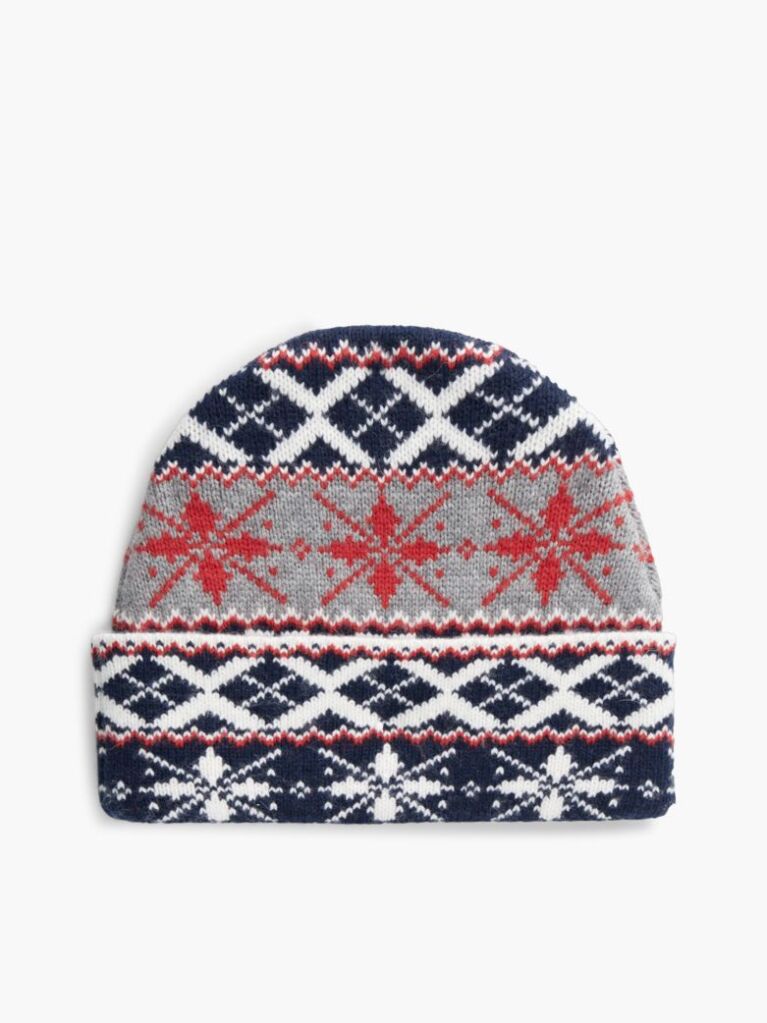 Multi Enamel Flag Fair Isle Beanie With Alpaca  Women