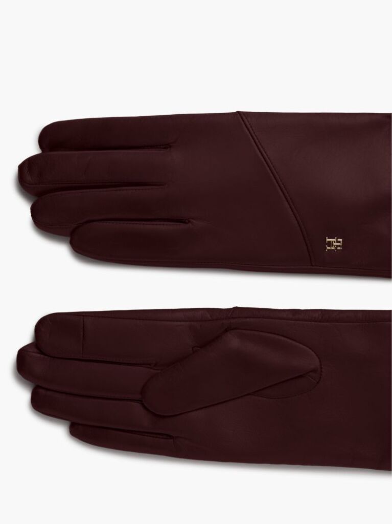 Red Chic TH Monogram Leather Gloves  Women