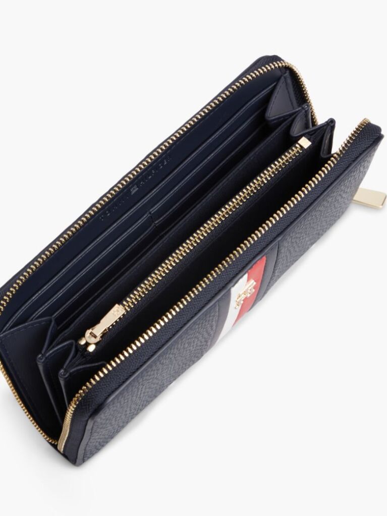 Blue Hilfiger Icon Global Stripe Zip-Around Wallet  Women