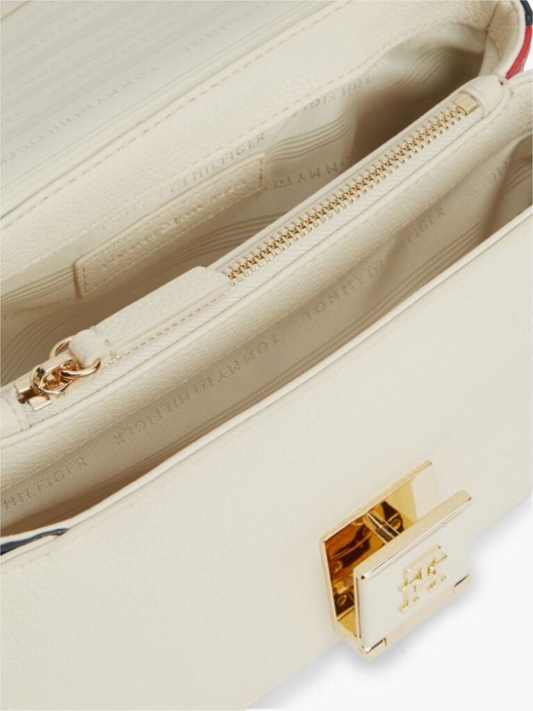 Beige Global Stripe TH Monogram Crossbody Bag  Women