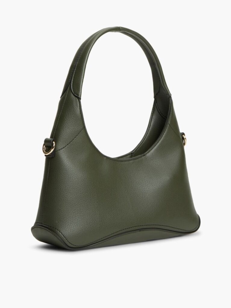 Green TH Monogram Plaque Crossbody Hobo Bag  Women