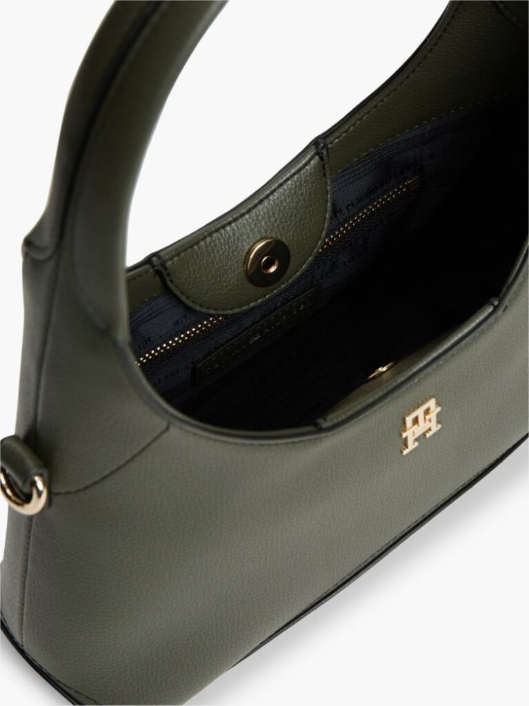 Green TH Monogram Plaque Crossbody Hobo Bag  Women
