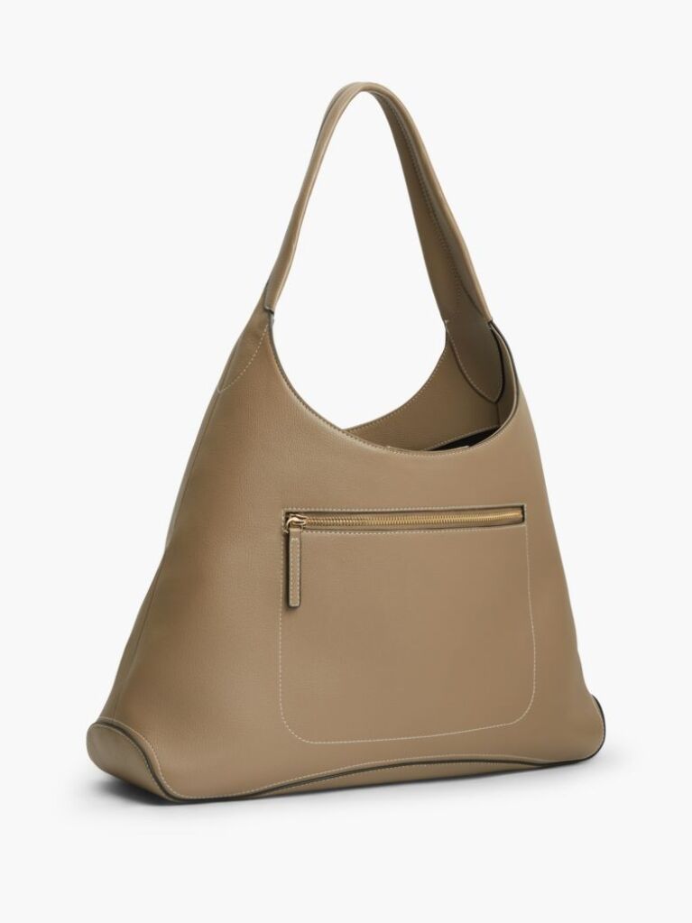 Beige Zip Pocket TH Monogram Hobo Bag  Women