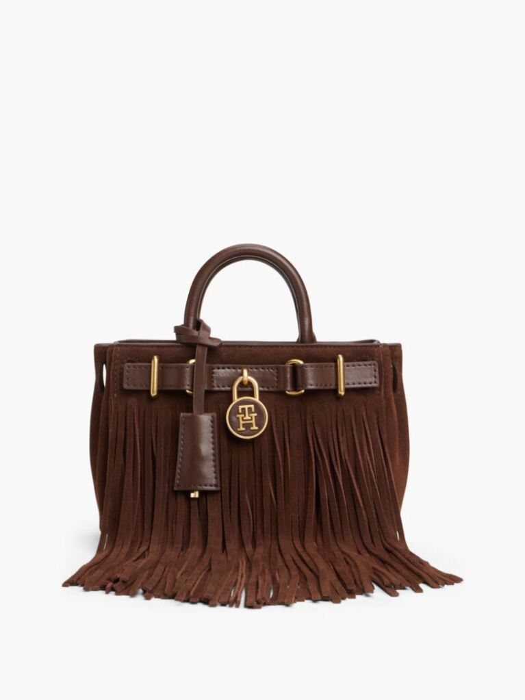 Brown The American Icon Suede Fringe Tote Bag  Women