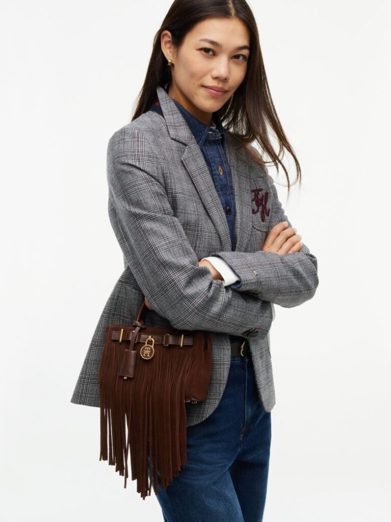 Brown The American Icon Suede Fringe Tote Bag  Women