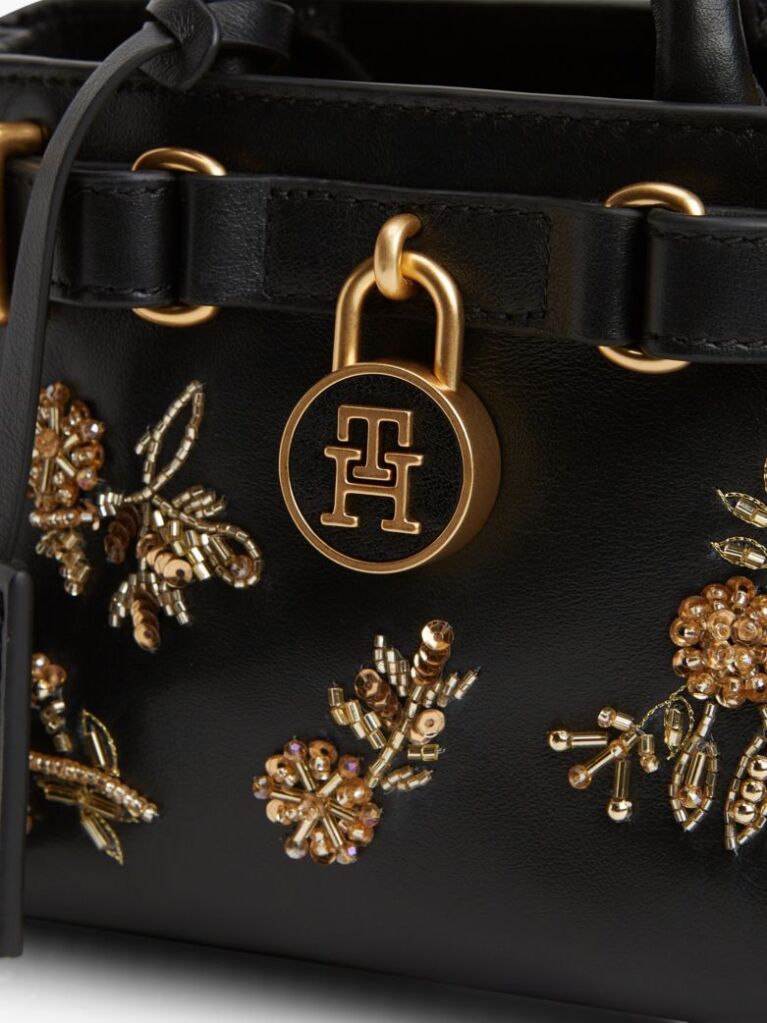 Black The American Icon Leather Sequin Tote Bag  Women
