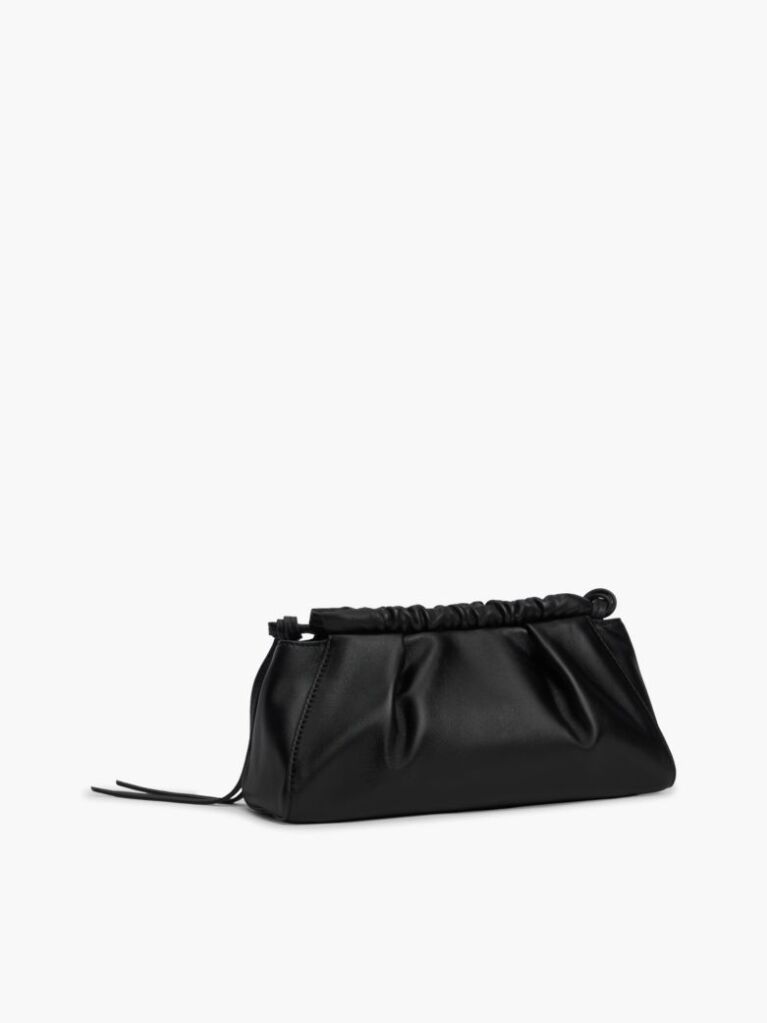 Black Soft Leather Logo Crossbody Bag  Women