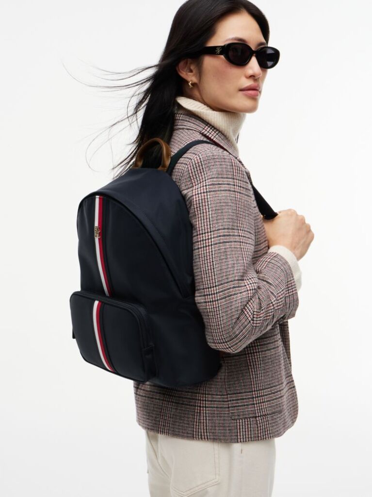 Blue Popette Global Stripe Dome Backpack  Women