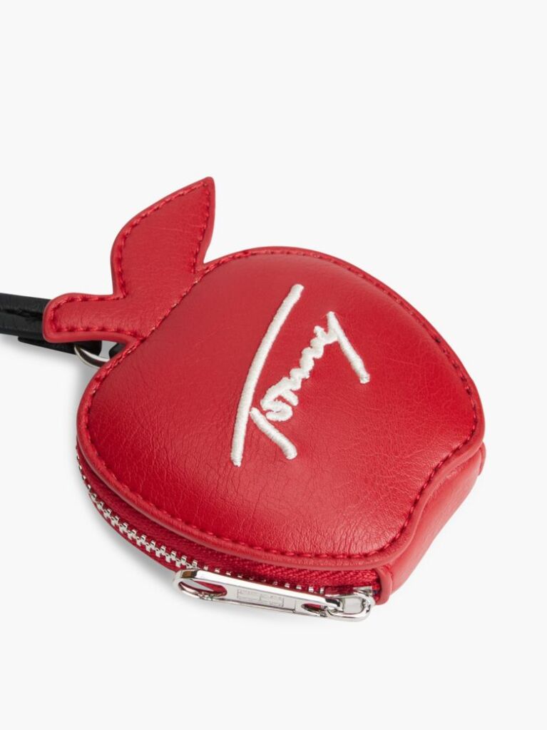 Red Signature Logo Apple Purse Charm  Women
