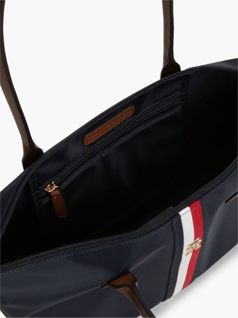 Blue Popette Global Stripe Elongated Tote Bag  Women