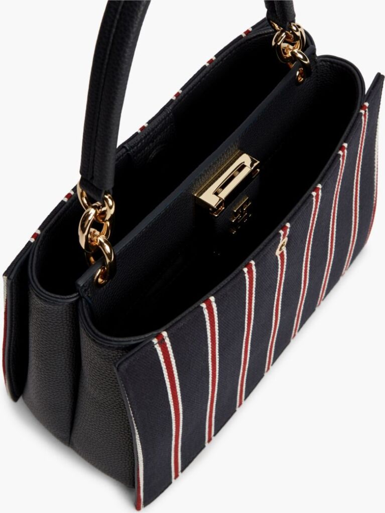 Blue Global Stripe TH Monogram Satchel  Women