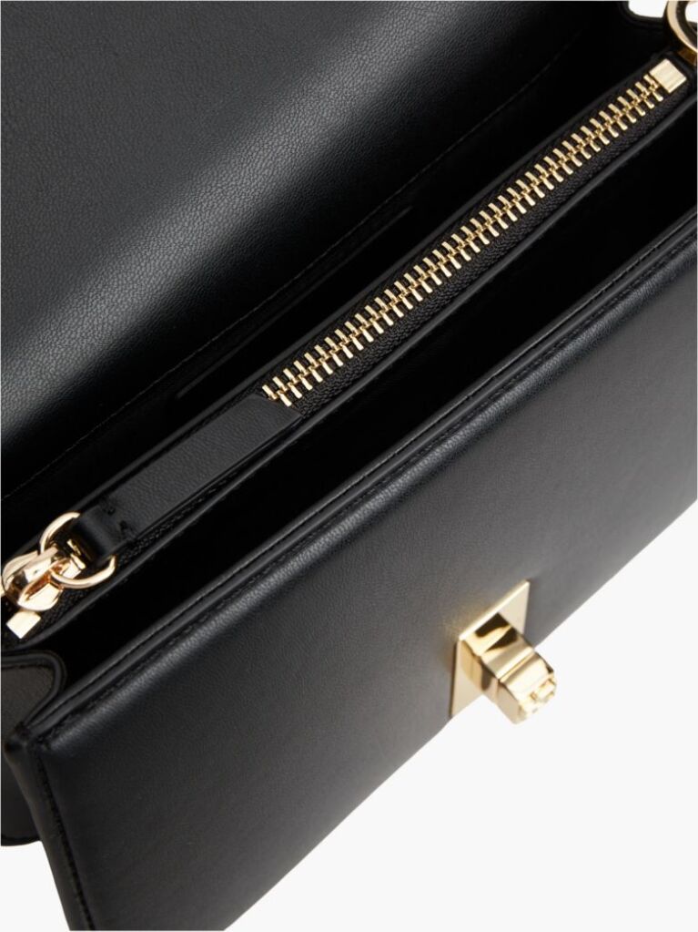 Black Heritage TH Monogram Chain Crossbody Bag  Women