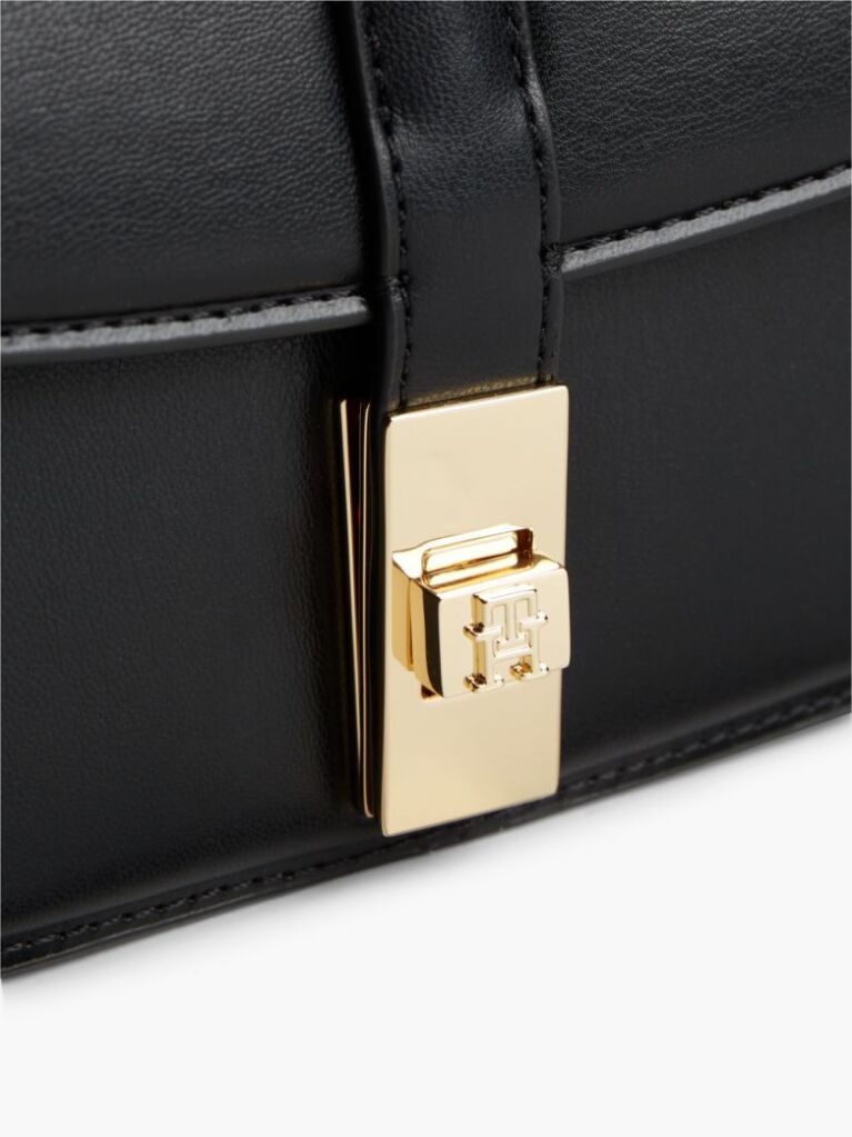 Black Heritage TH Monogram Chain Crossbody Bag  Women