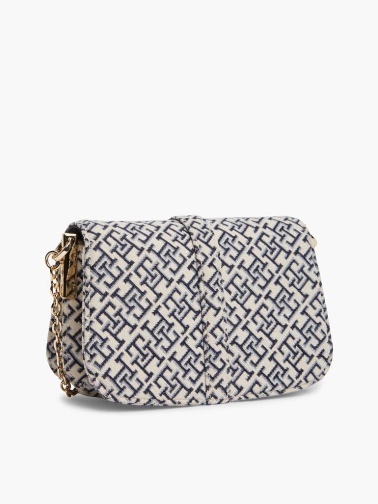 Blue Heritage Jacquard Chain Strap Crossbody Bag  Women