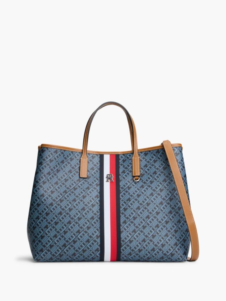 Blue TH Monoplay Global Stripe Crossbody Satchel  Women